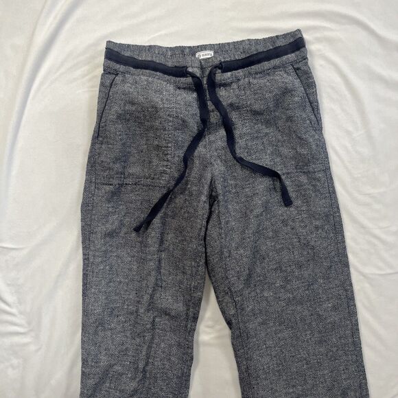 Susina XS Linen Blue Navy Heathered Wide Leg Pull On Drawstring Pants - Picture 2 of 9